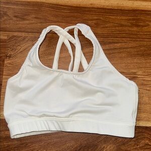 Varsity White Sports Bra
